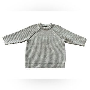 J. Crew Light Gray Ribbed Crew Neck Sweater